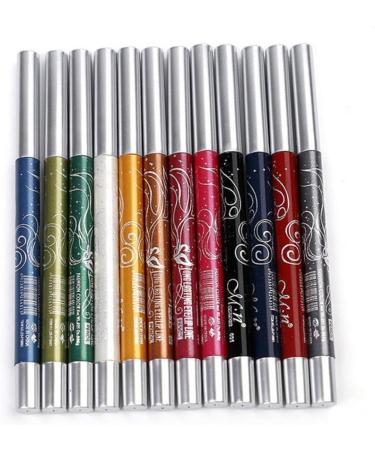 SKISUNO Waterproof Eye Shadow Pen 12 Pcs Eye Liner Pencils Women Cosmetic Pen Eye Shadow Pencil Lipstick Pen Automatic Miss - Buy Online on GoSupps.com