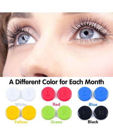 Elcoho 24 Pack Contact Lens Cases Set - Left/Right Eyes Holder Box - 6 Color Options - Buy Online on GoSupps.com