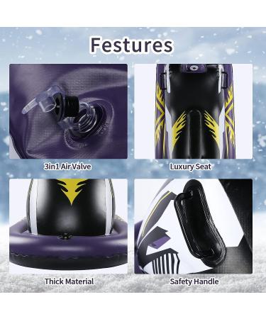 OBABA Snow Tube Inflatable Sled for Kids & Adults - Heavy Duty Large Snow Tubes for Outdoor Sledding | Holiday Christmas Fun - Buy Online on GoSupps.com