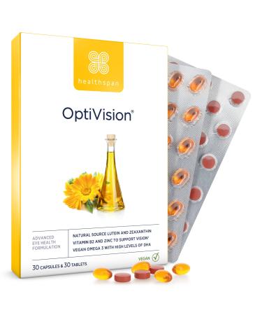 Health range Optivision (1 monthly supply) |Veganes Omega-3 with high DHA values |With vitamins B2 & zinc to support eyesight |Vegan - Buy Online on GoSupps.com