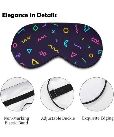 80s 90s Memphis Shape Sleep Mask - Adjustable Strap Eye Cover for Sleeping and Travel - Blocks Light for Night and Nap - Unisex Design - Buy Online on GoSupps.com