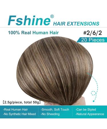 FSHINE Balayage Tape-In Hair Extensions - 55cm Dark Brown to Medium Brown 50g 20 Pieces - Invisible Real Hair #2/8/2 & #2/6/5 - Buy Online on GoSupps.com