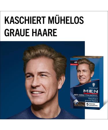 Men's Perfect Anti-Gray Tint Gel 40 Dark Blonde (6x80ml) | Natural Looking Hair Color for Men | Blends Gray Hair - Buy Online on GoSupps.com