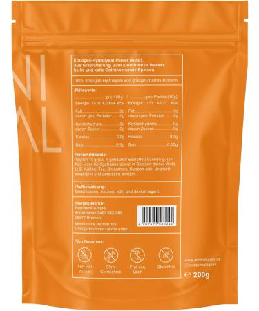 Everstack Halal collagen powder 200g hydrolyzed collagen type 1 & 3 with 2000 Dalton grassfed cattle from Turkey collagen halal 20 portions as protein coffee - Buy Online on GoSupps.com