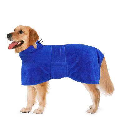 Dolahovy Dog Bradge Mikrofiber Dog Bathrobe Towel Dog Dry Drying Mantel Super Supernate Rapid Dry Dog Robing Towel Dog Bathroom Rob for Small Medium Large Dogs M Blue