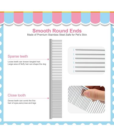 2-in-1 Stainless Steel Fine Tooth Pet Comb (3 Pack) for Grooming Small Dogs and Cats - Buy Online on GoSupps.com