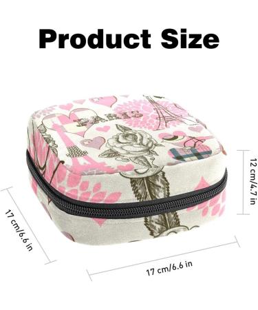 Stylish Paris Pattern Menstrual Bag with Zipper | Women's Napkin & Tampon Pouch - Perfect for Travel - Buy Online on GoSupps.com