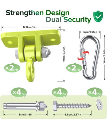 Highpro 2 Pack Swing Hangers for Wooden Sets - Heavy Duty Hardware for Porch, Patio, Playground - Indoor/Outdoor Locking Hooks - 2 Pack - Buy Online on GoSupps.com