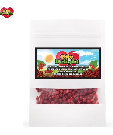 Bite & Delight 100g Freeze Dried Red Currants Sour Crunchy Healthy Snack No Added Sugar Doypack - Buy Online on GoSupps.com