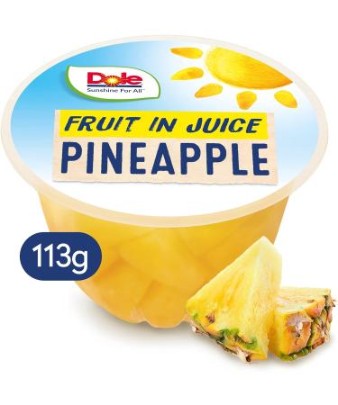Dole Pineapple in Juice Fruit Pots 20 x 113g | Fresh Chunks, No Added Sugar | Healthy Snack for Breakfast, Dessert or Recipes - Buy Online on GoSupps.com