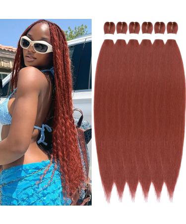 YDDM PRE Stretched Braiding Hair Extensions 32 inch 6packs Extensions Kunsthaar Braids Hair extension Art hair for braid Extension for Braids Jumbo Braids Hair (350#) 81cm-32 inches (6 Pack) 350#