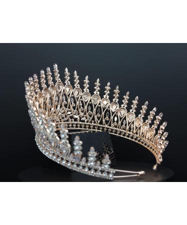 Rose Gold Tall Wedding Tiara with 5A Cubic Zirconia - Bridal Headband for Bride Party - Crystal Princess Crown for Women - Buy Online on GoSupps.com