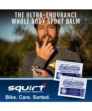 Squirt Barrier Balm 10 Pack - Chafing Relief for Cycling & Endurance Sports - Water & Sweat Resistant Anti Chafe Balm - Men & Women - 10 x 6g Sachets - Buy Online on GoSupps.com