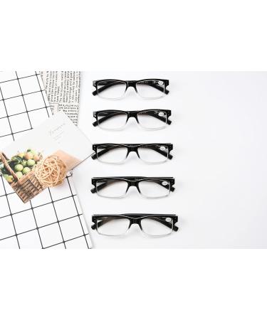 Buy Eyekeper Classic Spring Hinge Reading Glasses - 5 Pack Black/Transparent 1.0 Diopters Sun Reading Glasses with Transparent Lens - International Shipping Available - Buy Online on GoSupps.com