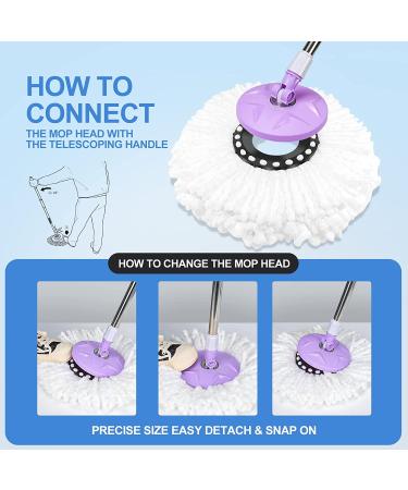 3 Pack Round Microfiber Spin Mop Head Refills - Standard Size, Easy to Clean Hurricane Rotating Mop Replacement - Buy Online on GoSupps.com