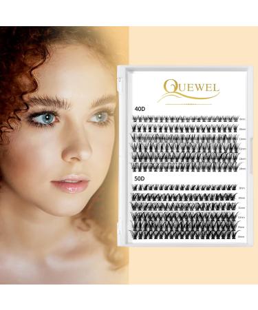 QUEWEL Individual Cluster Lashes - 240 Pieces 0.07C Curl DIY Eyelash Extensions (40D & 50D Mix 8-14mm) for Natural Look - Buy Online on GoSupps.com
