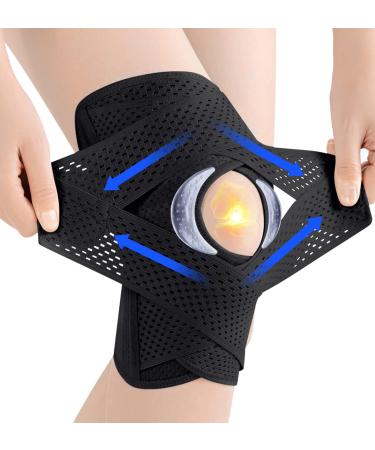 ANACON Knee Brace with Side Stabilizers for Meniscus Tear Knee Pain  Patella Knee Brace for ACL MCL Arthritis Injuries Recovery  Breathable Adjustable Compression Knee Support Braces for Men and Women Black XXX-Large(20....