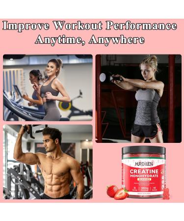 140 Count Creatine Monohydrate Gummies 5000mg Creatine Monohydrate No Sugar Gummies for Women & Men with L-Taurine Vitamin B12 for Muscle Strength Muscle Recovery Glute Builder Energy Boost - Buy Online on GoSupps.com