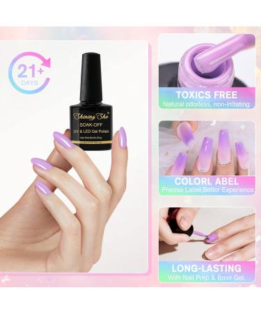 Shining She Pastel Gel Nail Polish Set - 10 PCS Macaron Shades - Soak-Off UV/LED Manicure Gift for Women - 8ML - Buy Online on GoSupps.com