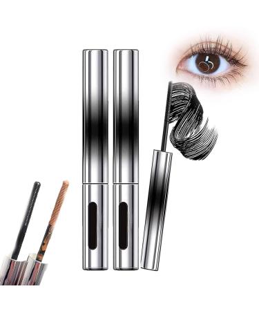 Metal Mascara Bristleless Metal Mascara Bristleless Long Lasting Extensions Metal Mascara Flatter Peach Metal Mascara Washable Extra Slim&Waterproof Metal Mascara (Black*2)