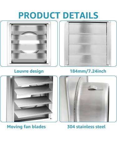 Dryer Vent Cover Stainless Steel Wall Exhaust Vent Cover with 4 Screws Weatherproof Exterior Wall Vent Cover Rustproof Dryer Vent Cover for Dryer and Extractors CA - Buy Online on GoSupps.com
