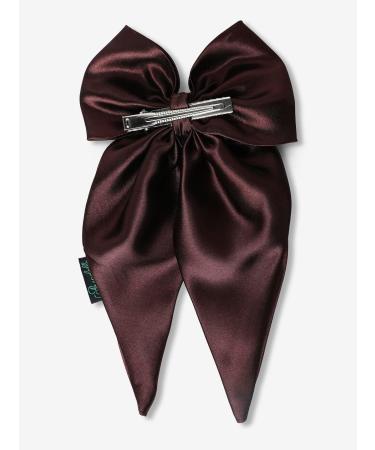 Arendelle Satin Long Tail Bow in Brown | Bow Hairpin clip for Women and Girls | Anti-Hair Breakage Hairclips ABW011  - Buy Online on GoSupps.com