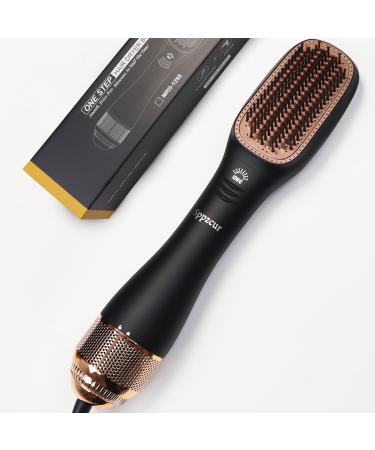 Hair Dryer Brush Hot Air Brush Hair Straightener Brush with Negative Ionic Hot Comb Straightener Hair Styling Tools for Women Ceramic Coating of Comb Teeth