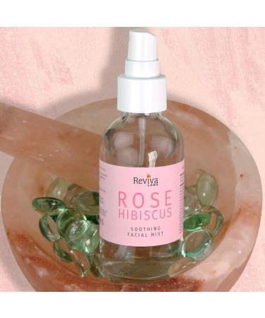 Rose Hibiscus Hydrating Facial Mist | Reviva Labs 4oz | Hyaluronic Acid Rosa Damascena Hibiscus Extract & Witch Hazel for Glowing Skin - Buy Online on GoSupps.com