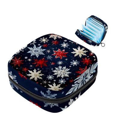 Muoooum merry Christmas pattern women binding pocket menstrual pad bag pocket portable menstrual cup pocket with zip for teenagers girl women color 7 4.7x6.6