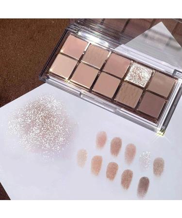Rosarden 10-Color Eyeshadow Palette - Matte, Nude & Glitter Shades with Eyeshadow Brush - Highly Pigmented Neutral Shadows for Brown Eyes - Buy Online on GoSupps.com