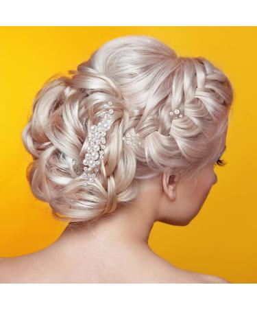 ANCIRS Pearl Bride Wedding Hair Comb with 2 Silver Bridal Side Hair Pins - Set for Women & Girls - Buy Online on GoSupps.com