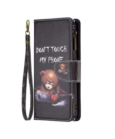 VQWQ mobile phone case for redmi grade 12 per case - protective cover for Redmi Note 12 Pro / Xiaomi Poco X5 Pro leather bag with trapper zipper map compartment flip case folding cover Magnetic 03 -Bear Xiaomi Redmi Note 12 Pro / Xiaomi Poco X5 Pro Bear