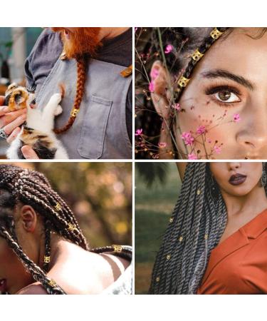 LEBQ 50 Pieces Aluminum Dread Locks Adjustable Metal Cuffs Dreadlocks Beads Braiding Hair Decorations (Gold) - Buy Online on GoSupps.com