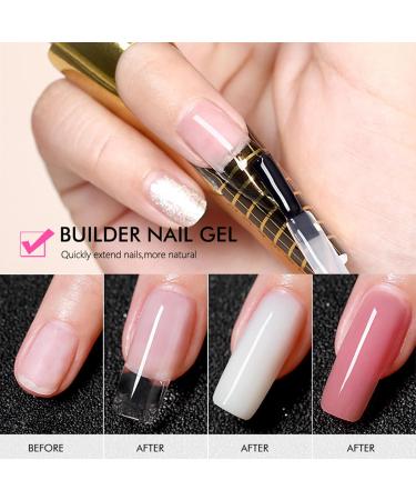 HERBENJOY Builder Gels 5 In 1 Nail Extension Gel 15ml Pink Strengthening Gel Base Gel Color Gel Nail Polish Foundation Gel Rhinestones Glue Gel For Nail Art (02 White) - Buy Online on GoSupps.com