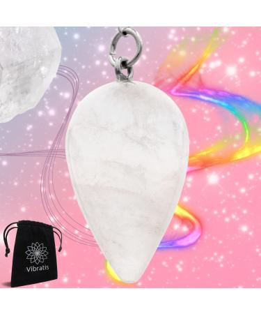 Rock crystal radiesthesia pendulum | White quartz stone pendulum transmitter and amplifier