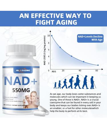 HEALOADING NAD Supplement liposomal for Women: NAD+ Supplement with Resveratrol 550MG Support Cellular Repair Support Energy and Healthy Aging - Buy Online on GoSupps.com