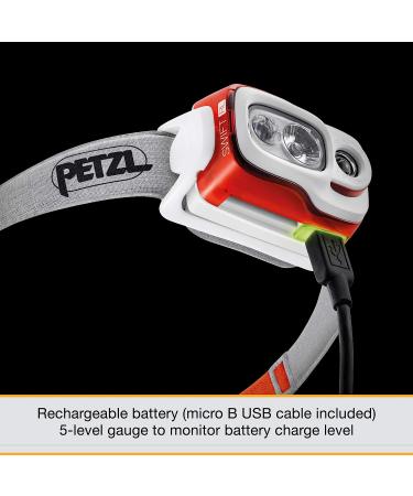 Petzl Swift RL 900 Lumens Rechargeable Headlamp with Auto Brightness, Orange - Buy Online on GoSupps.com
