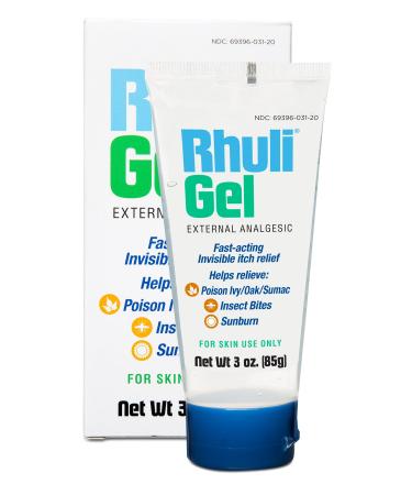 Rhuli Gel (Original Formula) Fast Acting Invisible Itch Relief Gel: Helps Relieve: Poison Ivy/Oaks, Insect Bites, and More. 2 x 3 Oz Tube (6 oz)