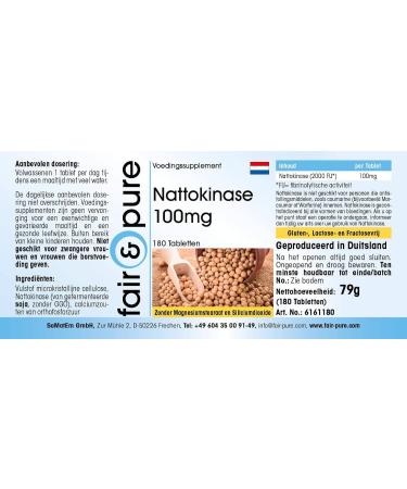 Fair & Pure - Nattokinase 100mg - highly dosed - vegan - 180 tablets - Buy Online on GoSupps.com