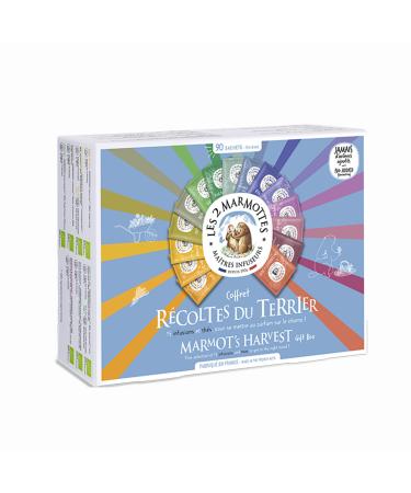 Les 2 Marmottes - Grand Coffret R coltes du Terrier 90 Sachets - 12 Infusions 3 Th s - Id al En Cadeau - Bien- tre Et Relaxation - Made In France - Sans ar mes ajout s - 134g R coltes du Terrier - 90 Sachets