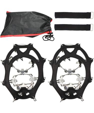 Crampons for Hiking Boots - 24 Spike Ice Cleats Snow Grips for Men and Women | Ideal for Hiking, Ice Fishing, Walking, and Climbing - Black Medium - Buy Online on GoSupps.com