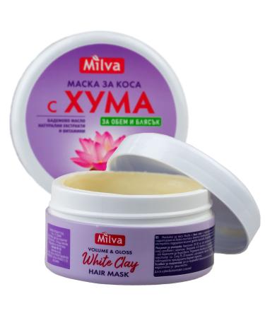 Milva Haarmask Clay with natural extracts vitamins and oils 250 ml deep clean skin and hair rinsing gives moisture volume and moisture hair treatment treatment
