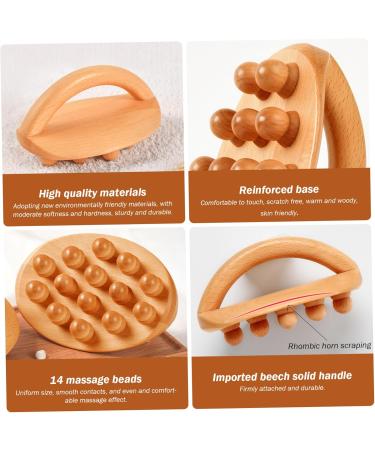 Buy 2PCs Wood Massage Roller & Therapy Tools - 14 Pearl Wood Lymph Drainage Cellulite Massage & Gua Sha - Enhance Body Shape Today! - Buy Online on GoSupps.com