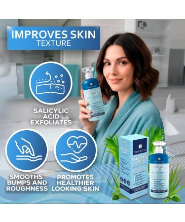 BELLISSO Salicylic Acid Body Wash - Men's and Women's Exfoliating Liquid Soap for Back Acne and KP - For Oily and Sensitive Skin - Sulfate Free Formula - 16 Fl Oz - Buy Online on GoSupps.com