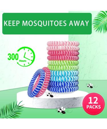 Mosquito Repellent Bracelet 12 Pack PandyCare Insect Midge & Mosquito Bands Wristbands for Adults Kids & Baby - 2 Coils in 1 Waterproof 100% Natural Plant Essential Oil Deet Free with 300 Hours - Buy Online on GoSupps.com