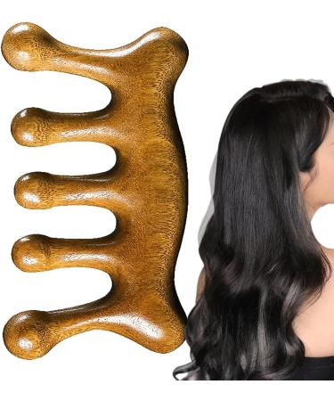 Sandalwood Scalp Massager Comb | Cold Stimulating Comb for Hair Growth | Women's Hair Growth Promoter | Relax & Revitalize with Sandalwood - Buy Online on GoSupps.com