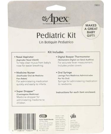 Apex Pediatric Health Kit - All-in-One Infant Care Set with Digital Thermometer, Nasal Aspirator, Dropper, Syringe & Pacifier Dispenser - Buy Online on GoSupps.com