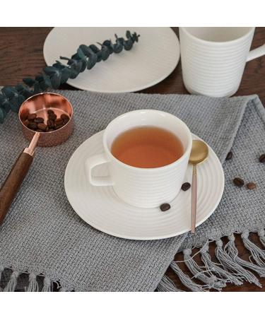 Set White Striped Ceramic Cup and Saucer Coffee Drinking Cup Breakfast Cup House Kitchen Office - Buy Online on GoSupps.com