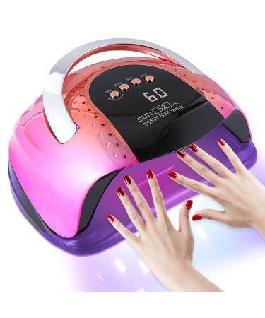 268W UV LED Nail Lamp for Gel Polish with 4 Timer Settings and Professional Manicure Nail Dryer with Automatic Sensor
