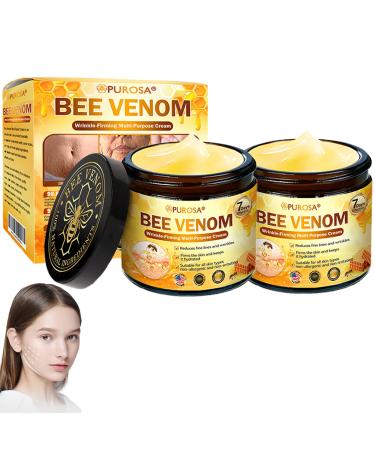 PUROSA Bee Venom Wrinkle Firming Multi-Purpose Cream Professional Bee Venom Skin Treatment Cream Bee Venom Skin Restoration Cream-50g Natural Ingredients Suitable for All Skin Types (2 Bottle)